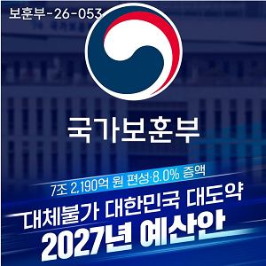 국가보훈부 2027년 예산(안) 7조 2,190억원 편성 이미지
